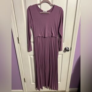 Long sleeve maxi nursing dress